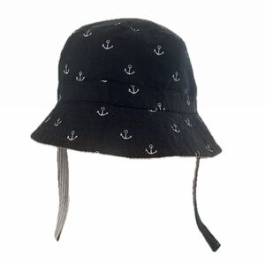 SAN DIEGO HAT COMPANY NWOT Reversible Anchor Seersucker Velcro Strap Bucket Hat